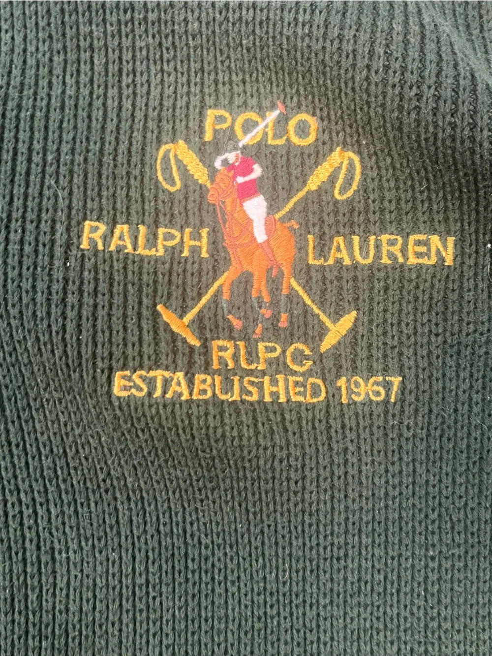 Polo Ralph Lauren Full Zip Sweater Boys Medium Green Embroidered Cardigan Preppy